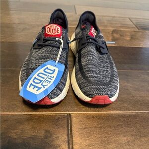 Hey Dude Knit Sneakers - Black & Red Accents